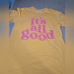 Oliver & Otis Women's Yellow Orange Tee with Pink Text 2330/320